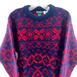 Vintage Savile Row 100% new wool fair isle men’s women’s sweater